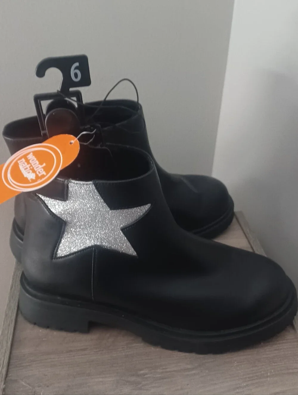 Wonder Nation Black Boots Girls Sz 6